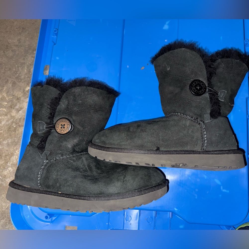 UGG Black Suede Fur Boots
